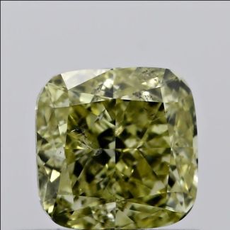 0.51 Carat Cushion Modified Fancy Yellow SI2 - EX VG GIA Natural Diamond