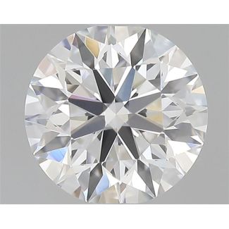 0.53 Carat Round F VVS2 EX GIA Natural Diamond