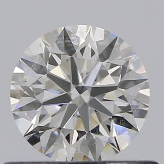 0.46 Carat Round H VVS2 EX GIA Natural Diamond