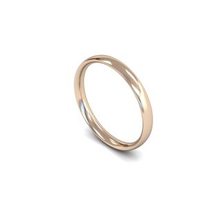 DiamondZee 18ct Rose Gold Light Weight Traditional Court 2.5mm Classic Plain Wedding Band