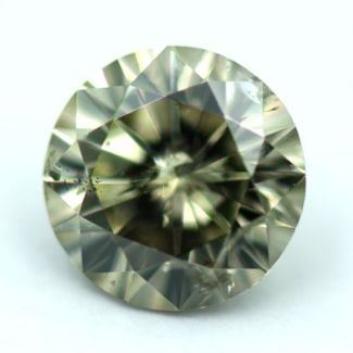 1.06 Carat Round Fancy Green Yellow GD GIA Natural Diamond