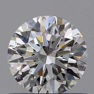 0.6 Carat Round F SI1 EX GIA Natural Diamond