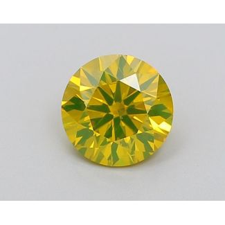 1.03 Carat Round Fancy Green Yellow SI1 EX IGI Natural Diamond