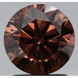 1.51 Carat Round Fancy Orangey Brown SI2 GD VG GIA Natural Diamond