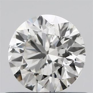 0.50 Carat Round H SI2 EX GIA Natural Diamond