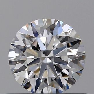 0.53 Carat Round D VVS2 EX GIA Natural Diamond