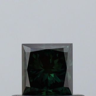 0.38 Carat Princess Fancy Dark Green Green VVS1 - VG NONE Natural Diamond