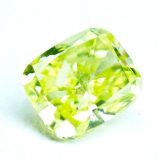 0.5 Carat Cushion Brilliant Fancy Intense Green Yellow SI2 - GD VG GIA Natural Diamond