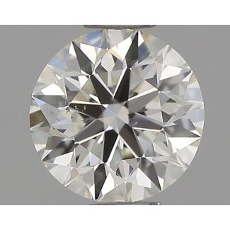 0.53 Carat Round H SI1 EX IGI Natural Diamond