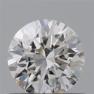 0.53 Carat Round G SI1 EX GIA Natural Diamond