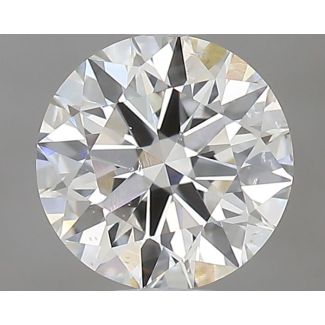 0.52 Carat Round H SI1 EX GIA Natural Diamond