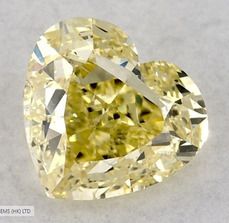 1.0 Carat Heart Fancy Yellow SI1 - VG GIA Natural Diamond