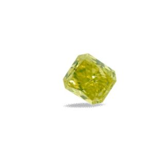 0.47 Carat Radiant Fancy Intense Green Yellow - GD GIA Natural Diamond