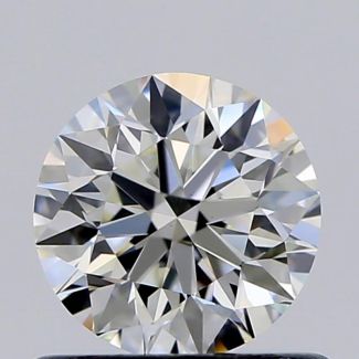 0.60 Carat Round I VVS2 EX GIA Natural Diamond