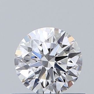 0.45 Carat Round D VVS2 EX GIA Natural Diamond