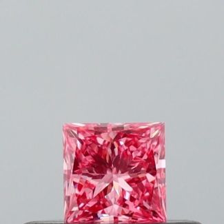 0.18 Carat Princess Fancy Light Red VVS2 - VG NONE Natural Diamond