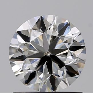 0.90 Carat Round H SI1 VG EX GIA Natural Diamond