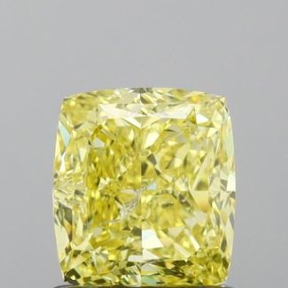 1.01 Carat Cushion Modified Fancy Yellow I1 - VG GD GIA Natural Diamond