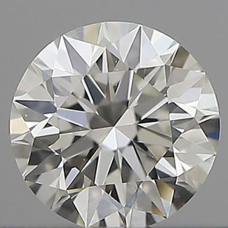 0.41 Carat Round H VVS2 EX GIA Natural Diamond