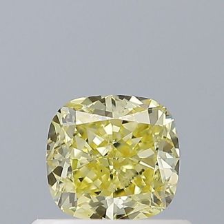 0.53 Carat Cushion Brilliant Fancy Yellow I1 - EX VG GIA Natural Diamond