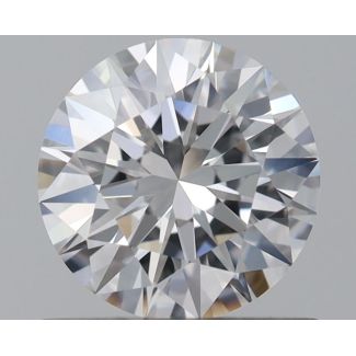 0.59 Carat Round D VVS1 EX VG GIA Natural Diamond