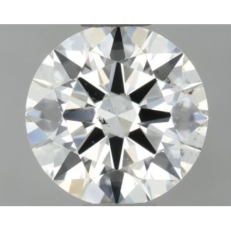 0.58 Carat Round H SI1 EX GIA Natural Diamond