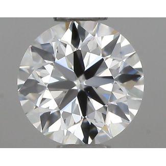 0.44 Carat Round H VVS2 EX IGI Natural Diamond