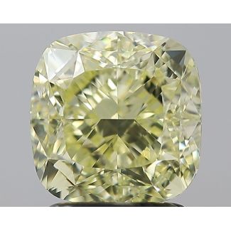 2.51 Carat Cushion Modified Fancy Light Yellow VVS1 - EX VG GIA Natural Diamond