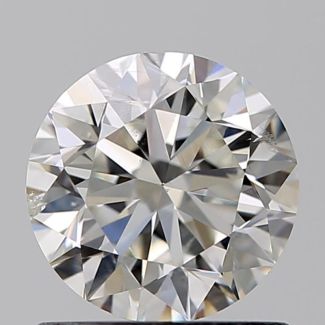 0.90 Carat Round H SI2 VG EX GIA Natural Diamond