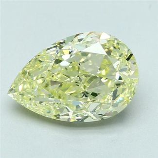 3.07 Carat Pear Yellow VS2 - EX VG GIA Natural Diamond