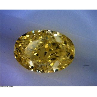 0.73 Carat Oval Fancy Intense Yellow SI1 - EX GD GIA Natural Diamond