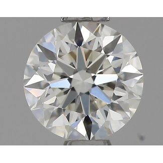 0.56 Carat Round I VVS2 EX GIA Natural Diamond