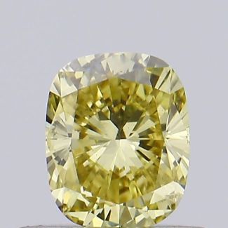 0.46 Carat Cushion Brilliant Yellow VS2 - EX VG NONE Natural Diamond