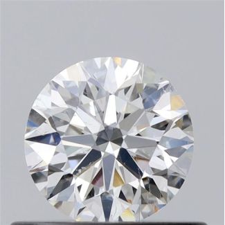 0.50 Carat Round H SI1 EX GIA Natural Diamond