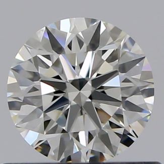 0.50 Carat Round H VVS2 EX GIA Natural Diamond