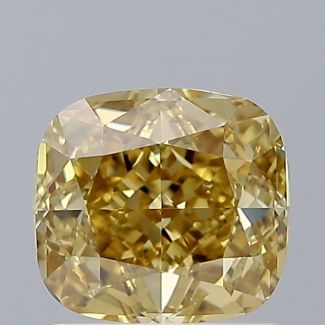 1.18 Carat Cushion Brilliant Fancy Deep Brownish Yellow VS2 - EX VG GIA Natural Diamond