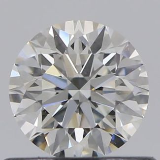 0.50 Carat Round H VVS2 EX GIA Natural Diamond