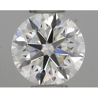 0.37 Carat Round H VVS2 EX IGI Natural Diamond